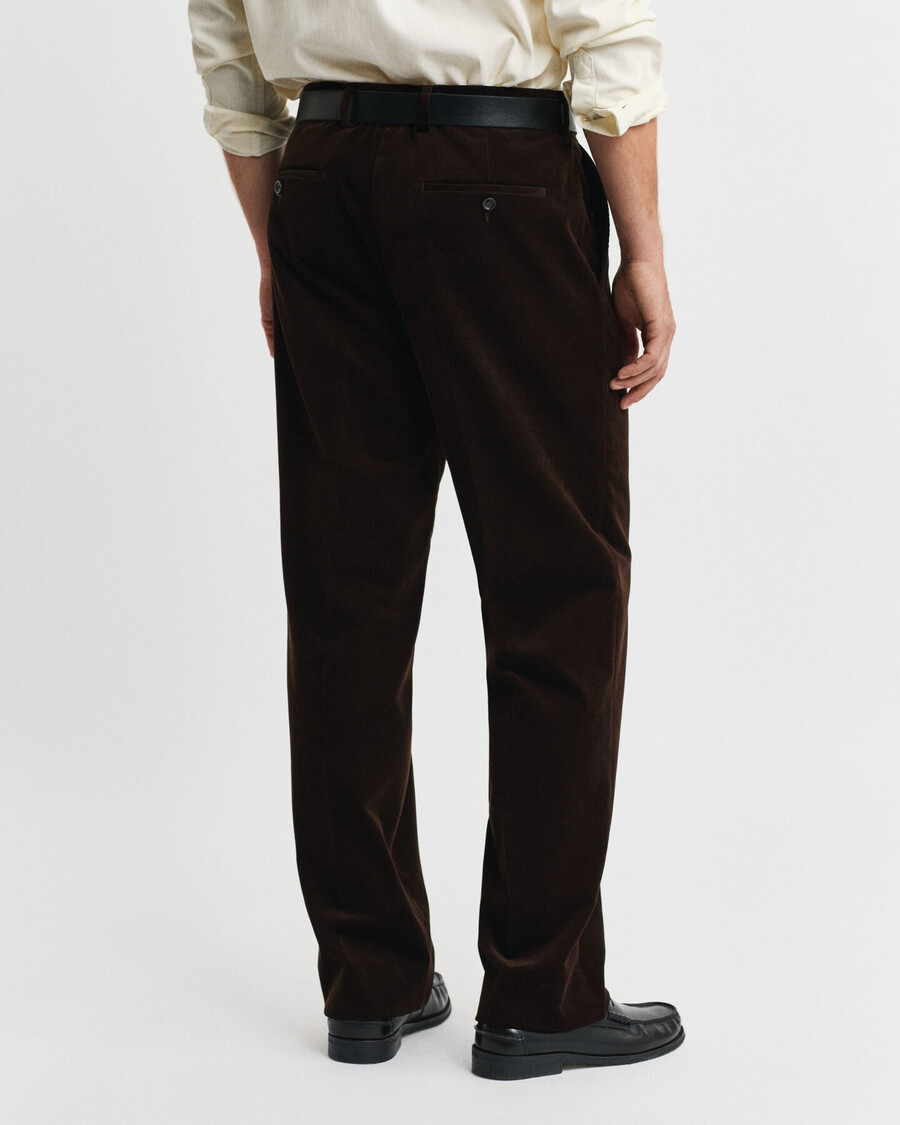 pantaloni da abito in velluto - marrone intenso