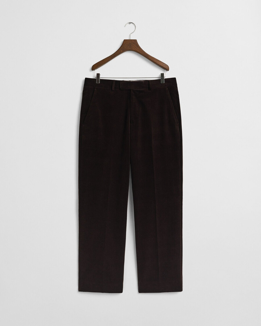 pantaloni da abito in velluto - marrone intenso