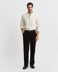 pantaloni da abito in velluto - marrone intenso