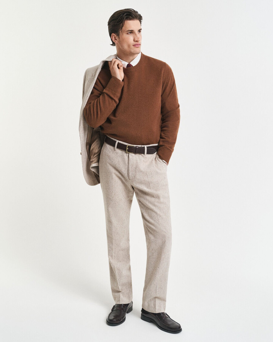 pantaloni da abito donegal slim fit - seed melange