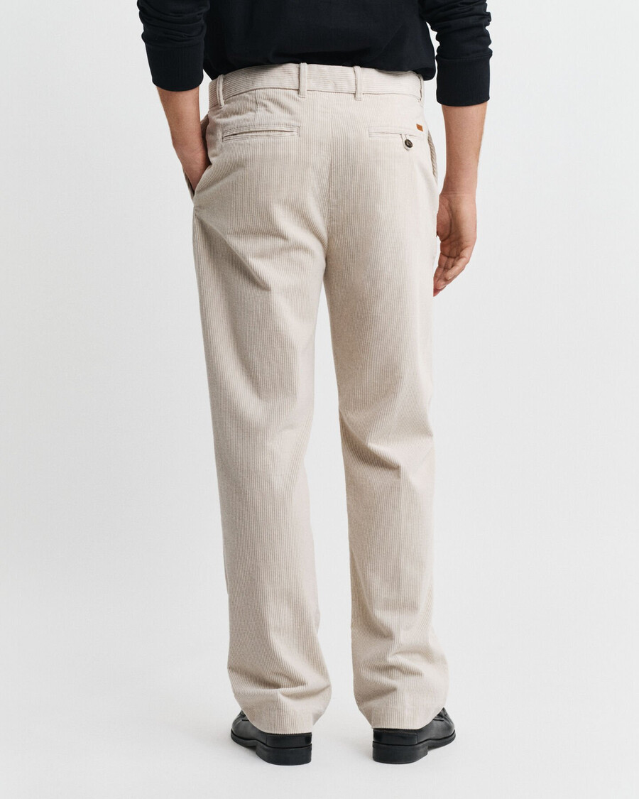 pantaloni dritti in velluto a coste - putty