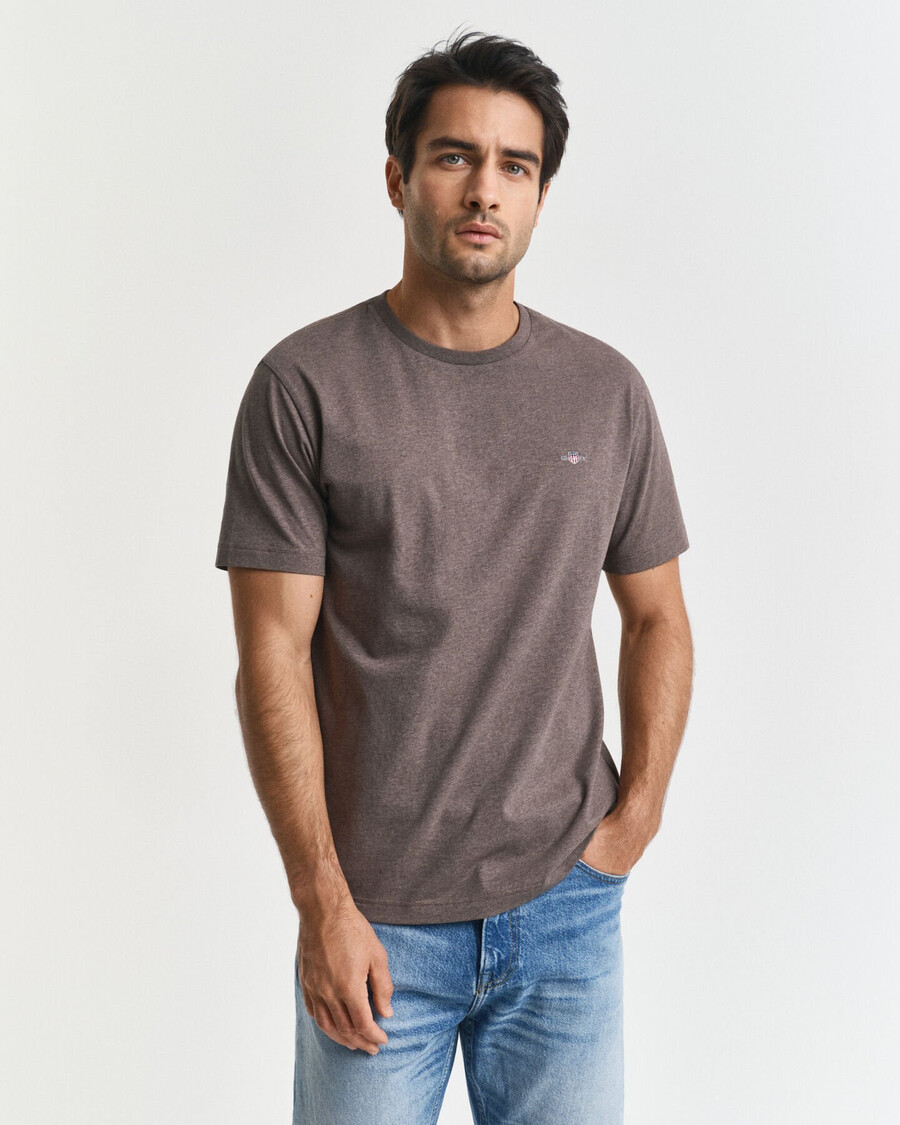 t-shirt con stampa scudo vestibilità regolare - seawood melange