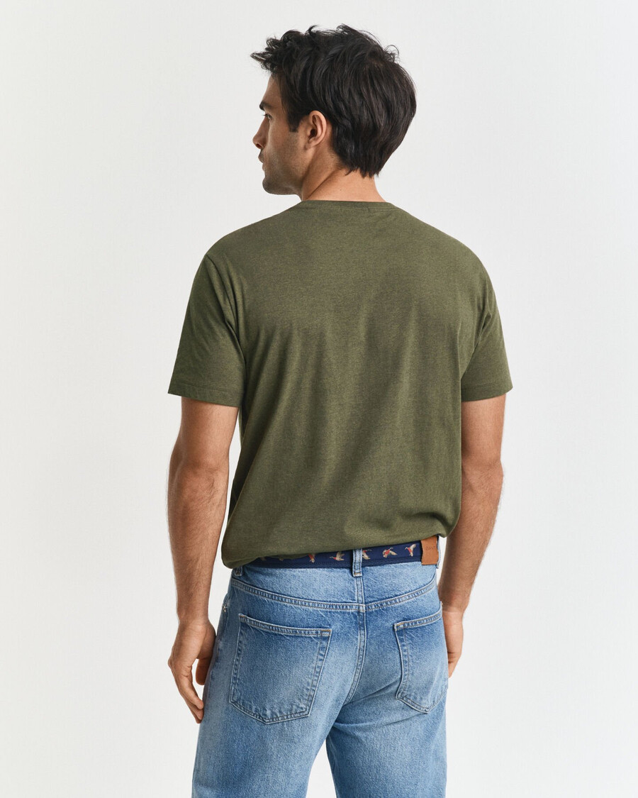 t-shirt regular fit shield - melange verde kaki