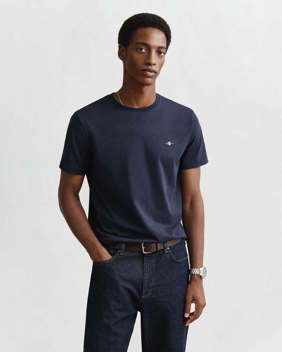 t-shirt con stampa scudo vestibilità regolare - blu sera