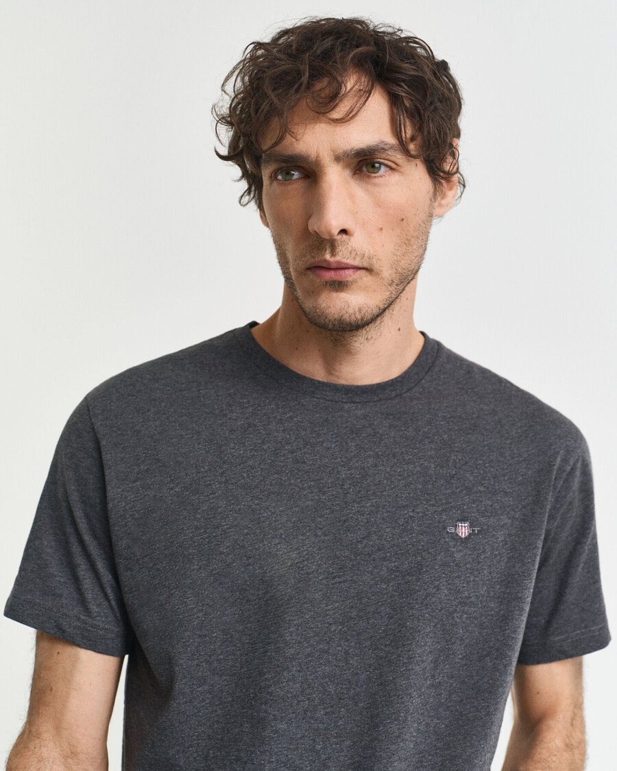 t-shirt regular fit shield - antracite melange