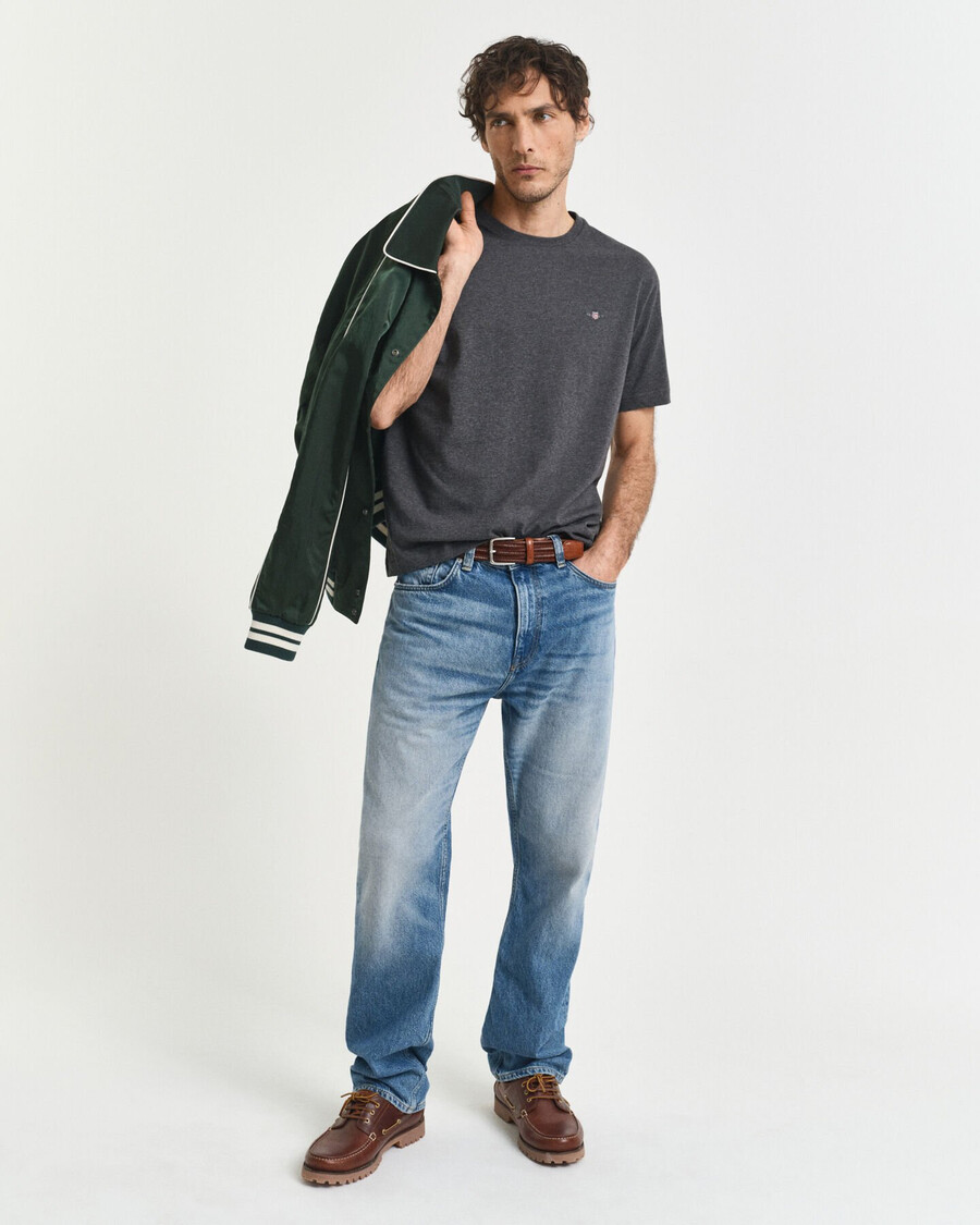 t-shirt regular fit shield - antracite melange