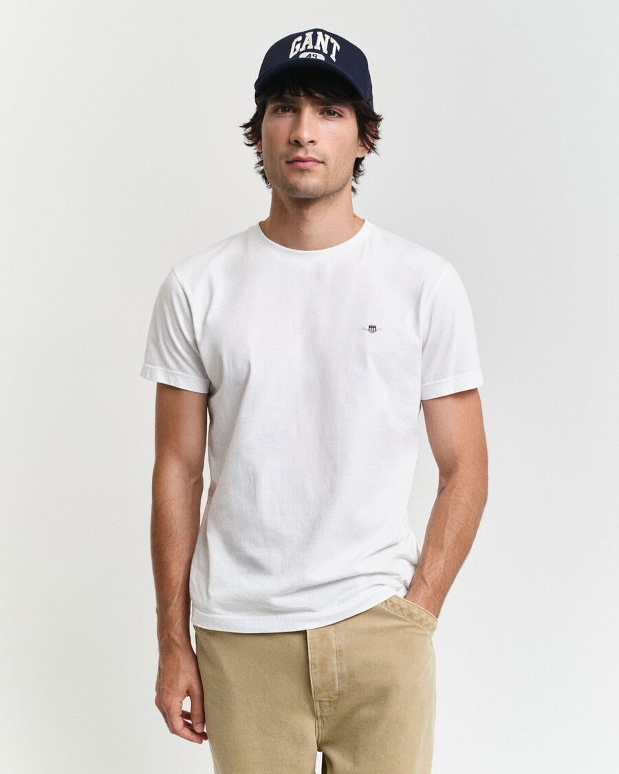 maglietta slim fit con scudo - bianca