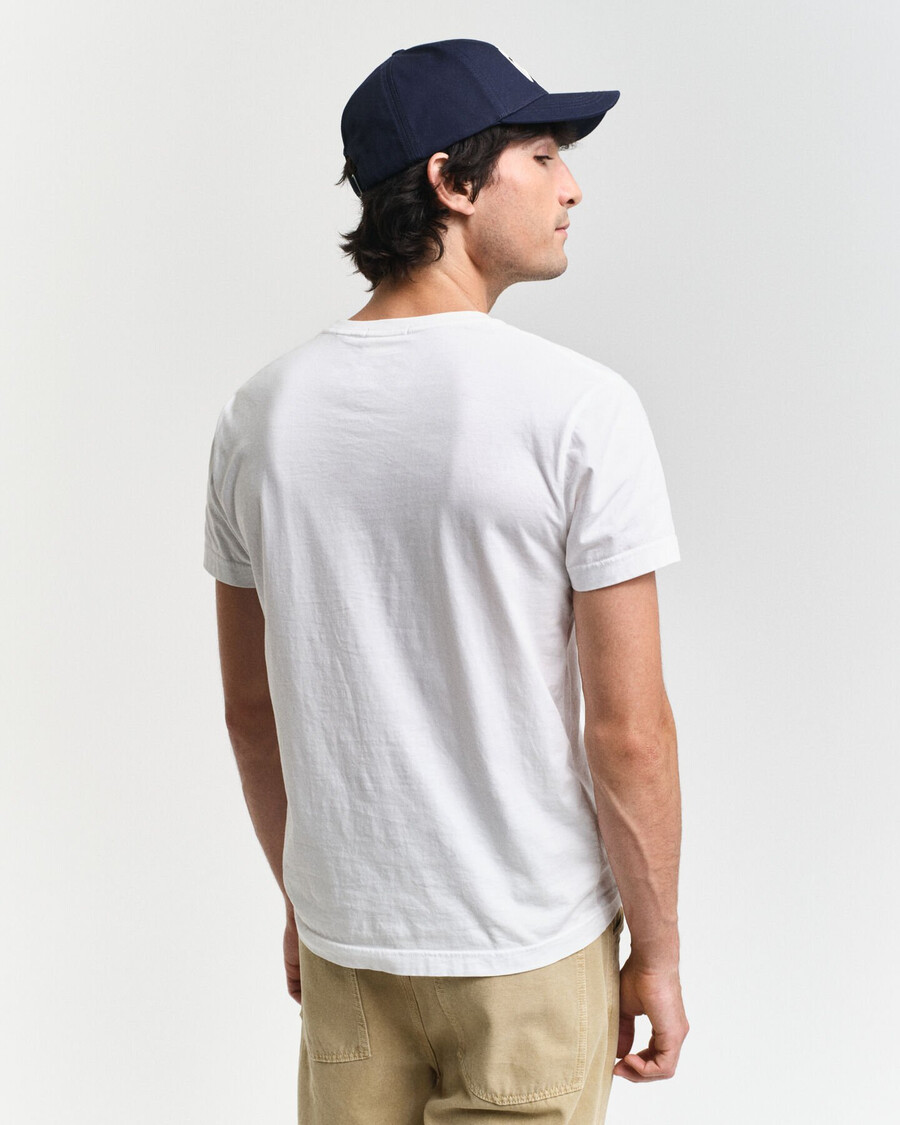 maglietta slim fit con scudo - bianca