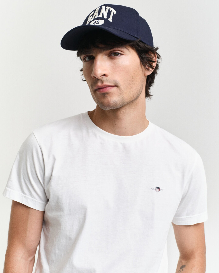 maglietta slim fit con scudo - bianca