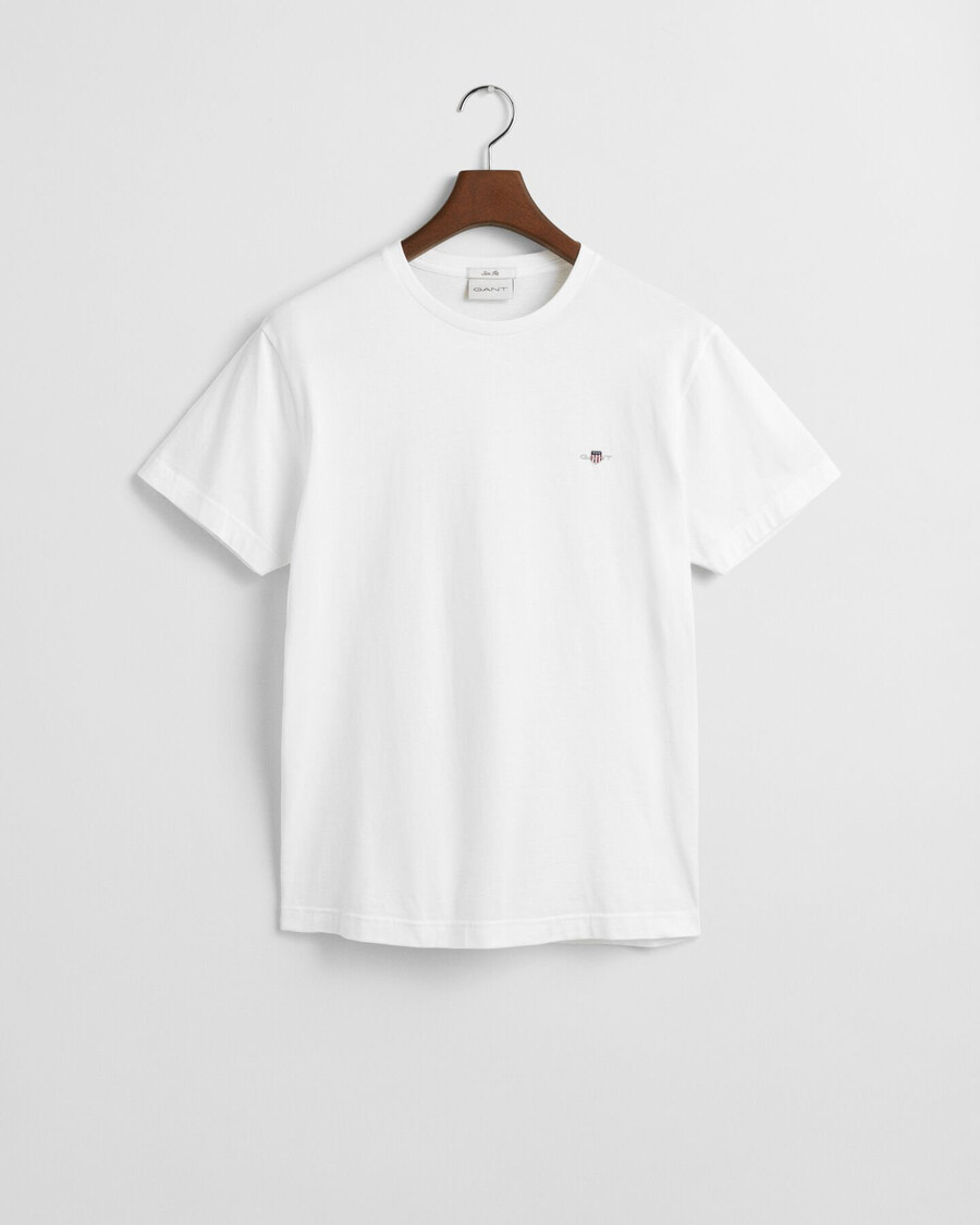 maglietta slim fit con scudo - bianca