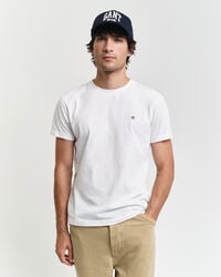 maglietta slim fit con scudo - bianca