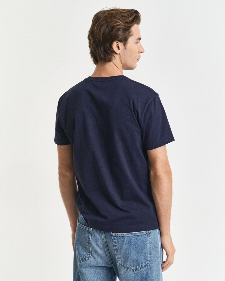 maglietta slim fit con scudo - blu sera