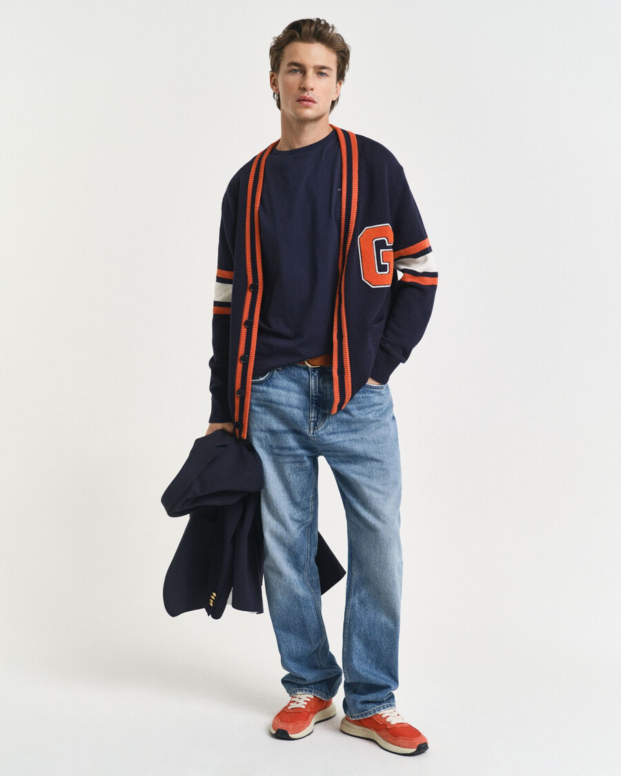 maglietta slim fit con scudo - blu sera
