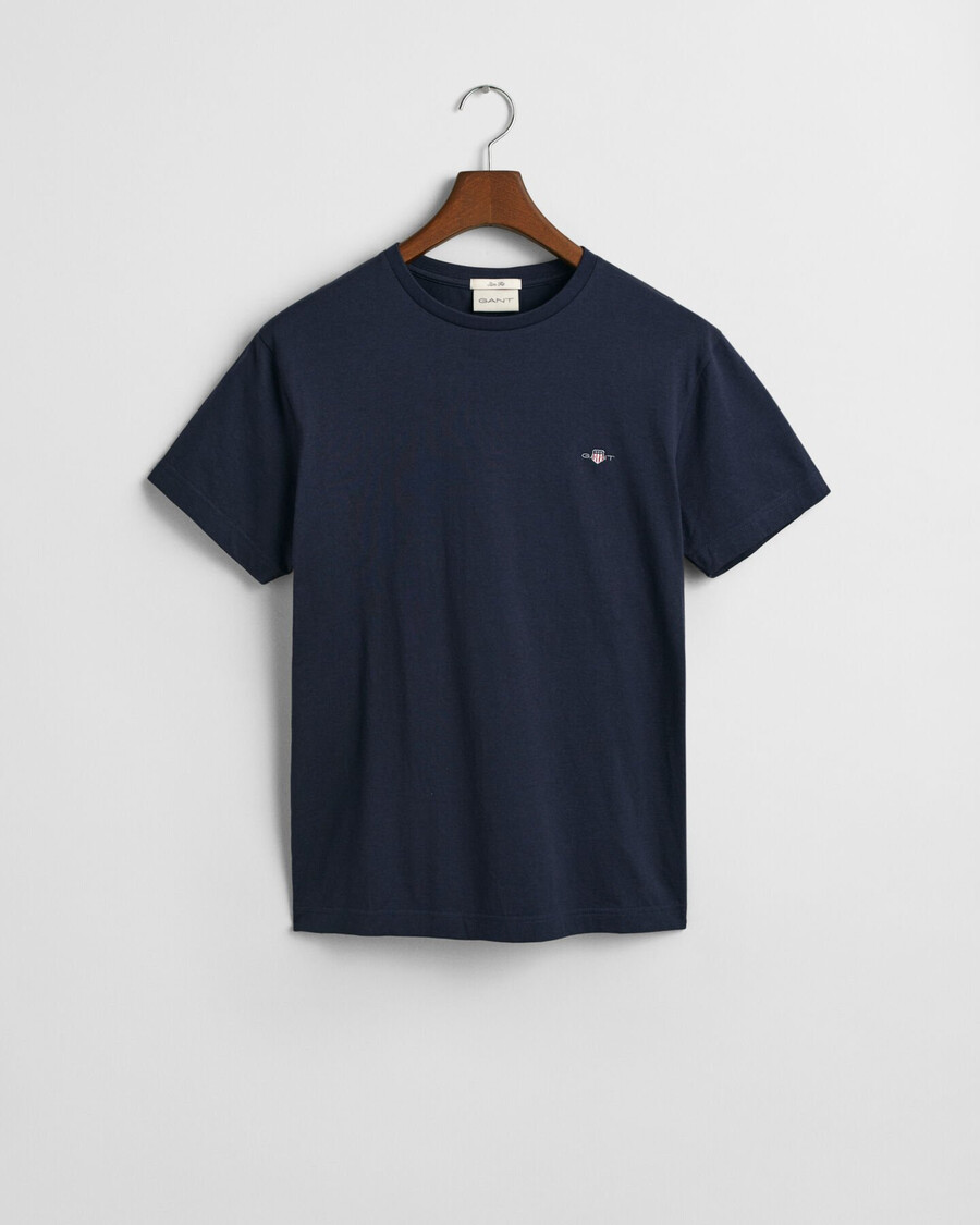 maglietta slim fit con scudo - blu sera