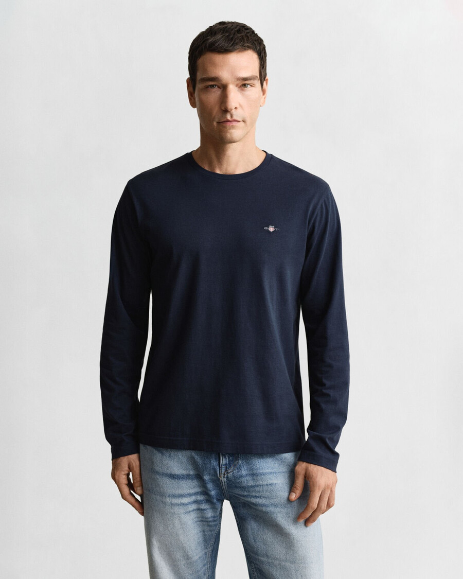 maglietta a maniche lunghe shield - blu sera
