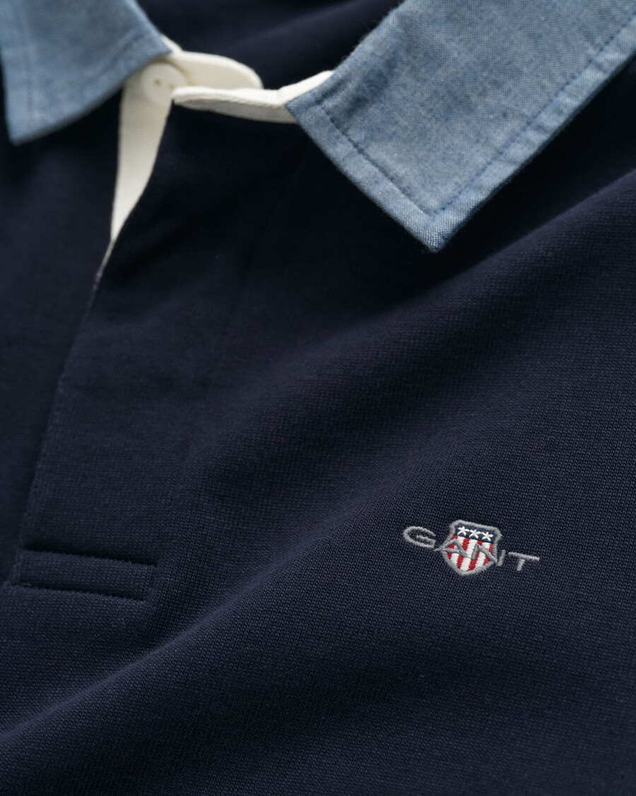 tappeto pesante con colletto in chambray - blu sera