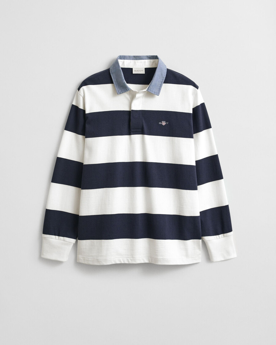 tappeto pesante a righe con colletto in chambray - guscio duovo