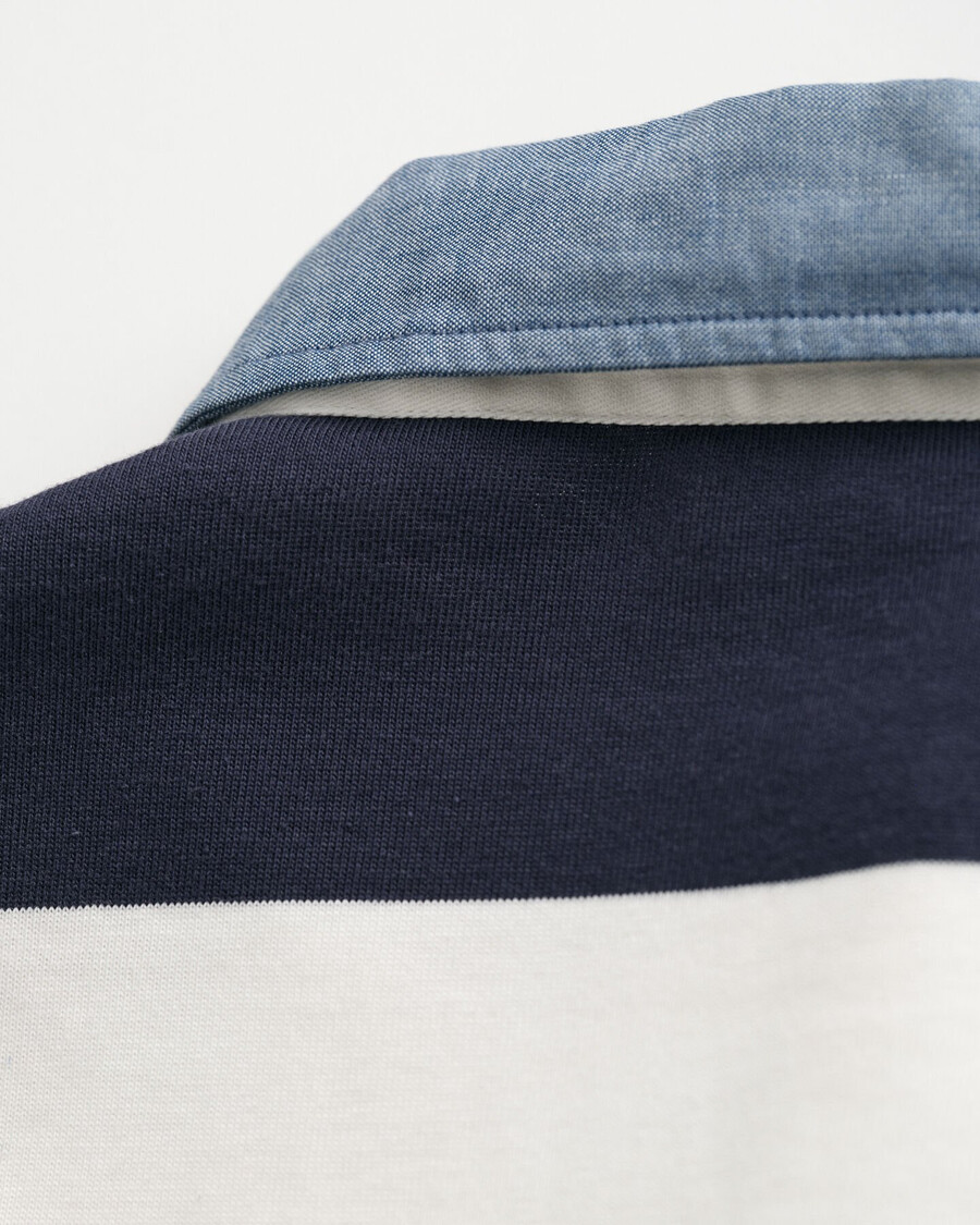 tappeto pesante a righe con colletto in chambray - guscio duovo