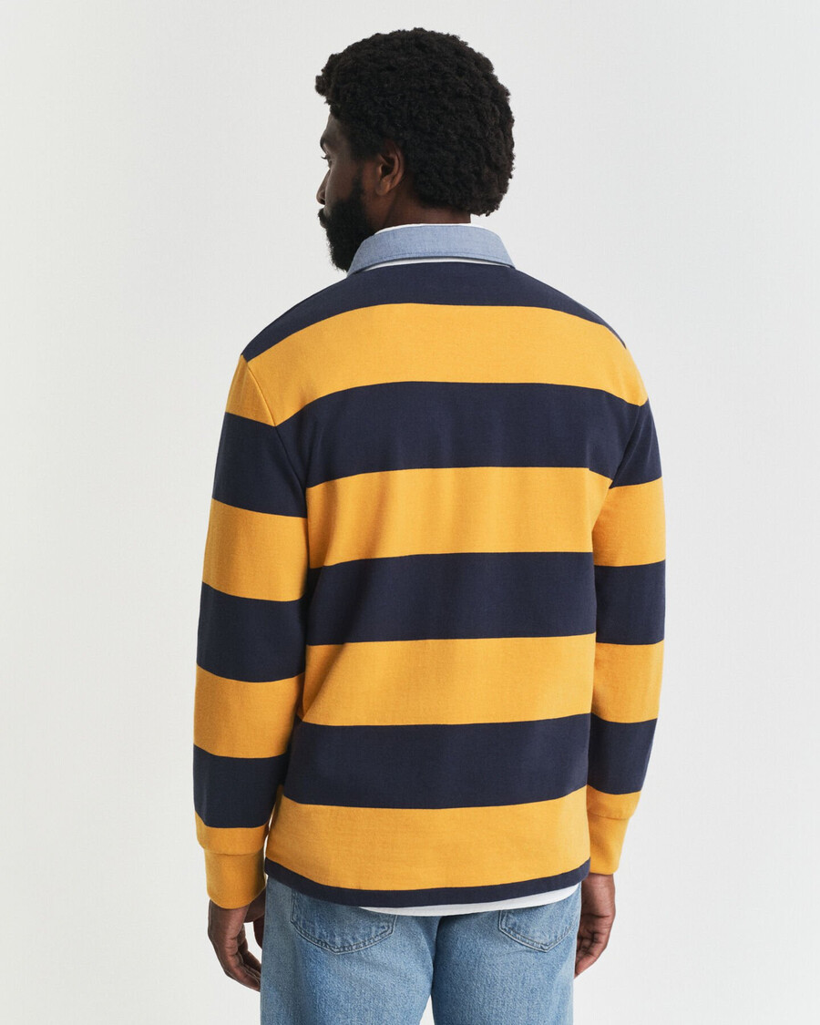 tappeto pesante a righe con colletto in chambray - lichene giallo
