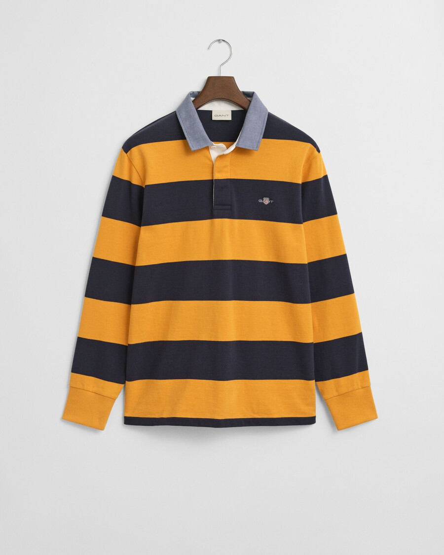 tappeto pesante a righe con colletto in chambray - lichene giallo