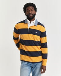 tappeto pesante a righe con colletto in chambray - lichene giallo