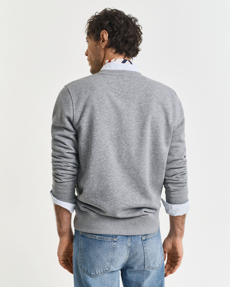 felpa girocollo shield - grigio melange