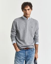felpa girocollo shield - grigio melange