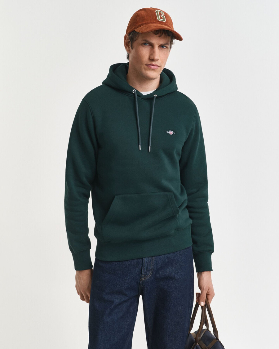 felpa con cappuccio shield - tartan green