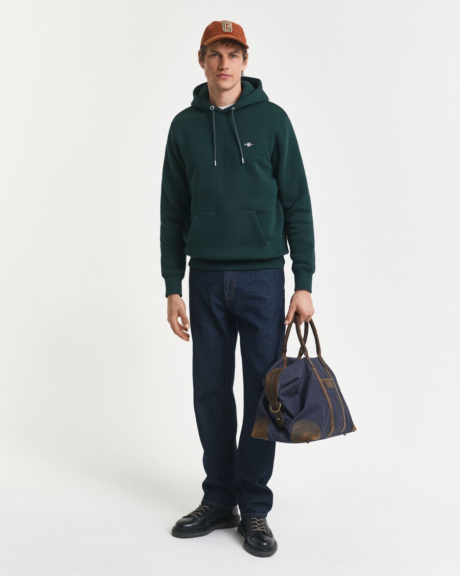 felpa con cappuccio shield - tartan green