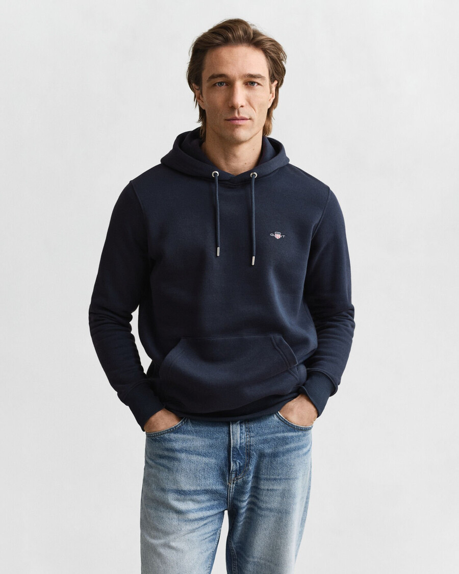 felpa con cappuccio shield - blu sera
