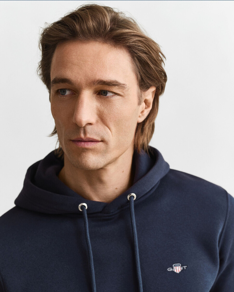 felpa con cappuccio shield - blu sera