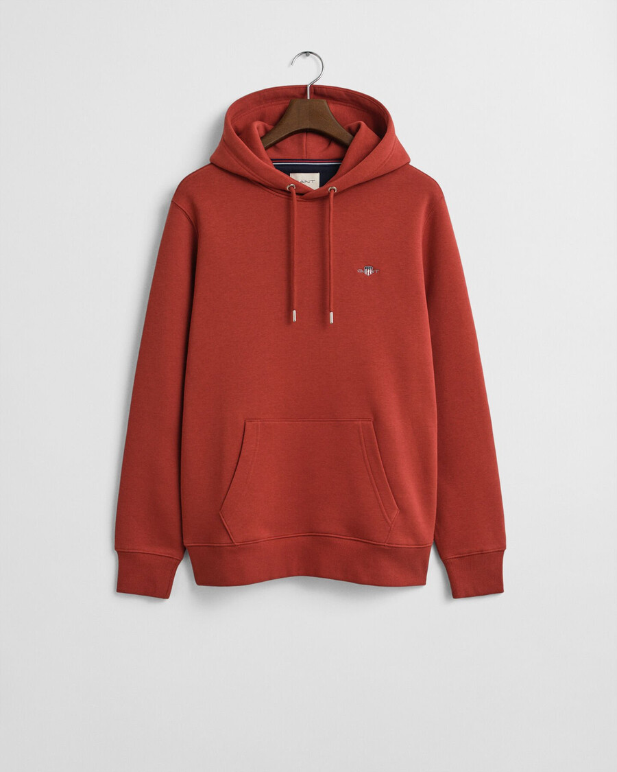 felpa con cappuccio shield - modern rust