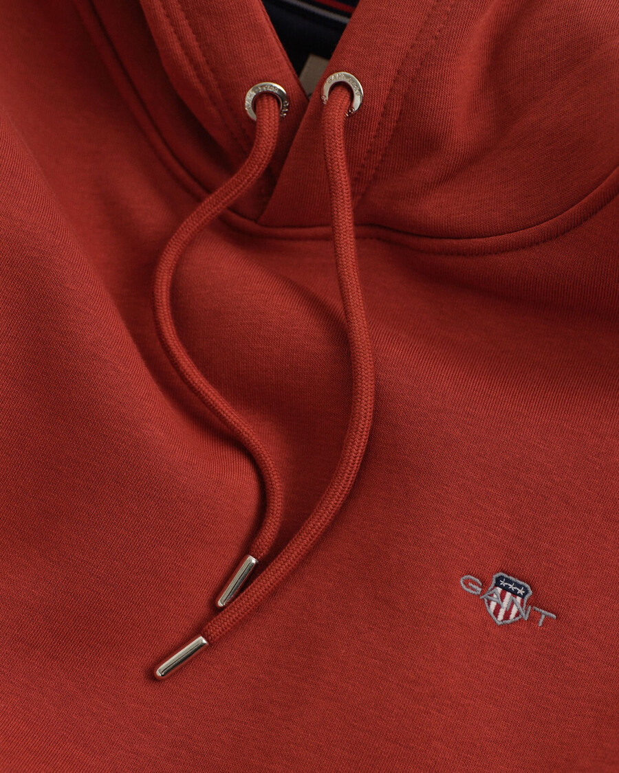 felpa con cappuccio shield - modern rust