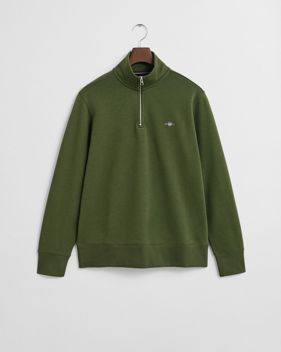 felpa con mezza zip shield - verde campagna
