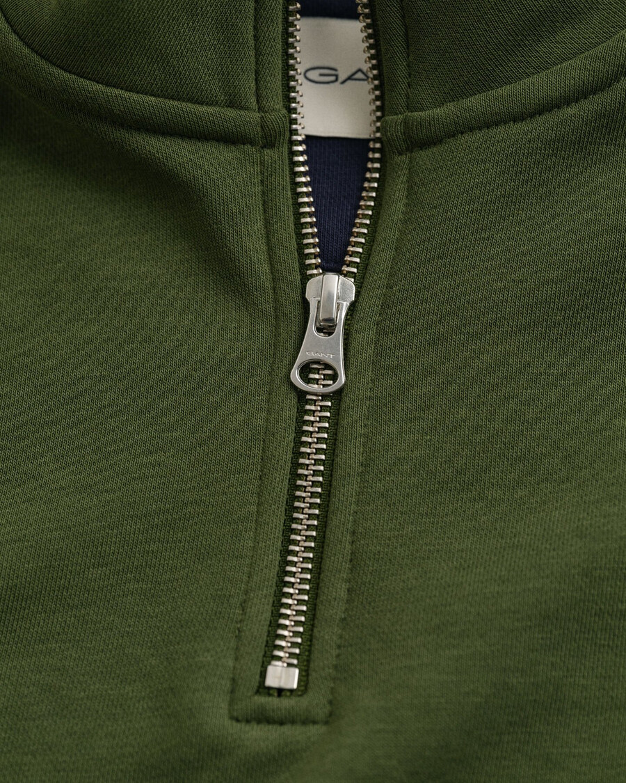 felpa con mezza zip shield - verde campagna