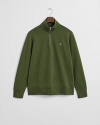felpa con mezza zip shield - verde campagna