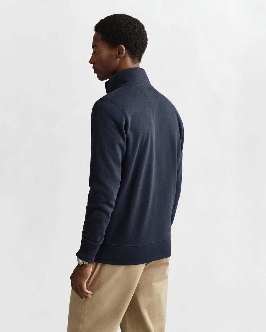 felpa con zip shield - blu sera