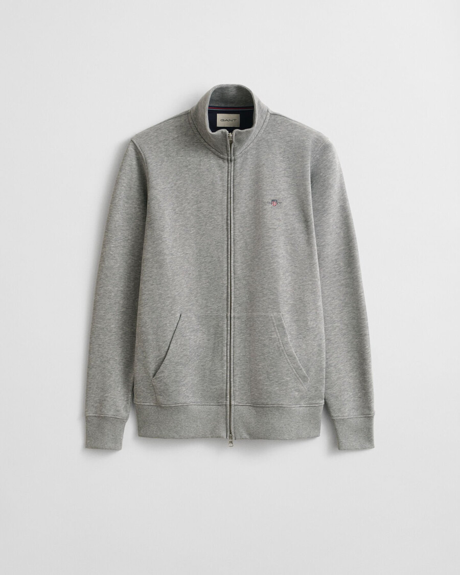 felpa con zip shield - grigio melange