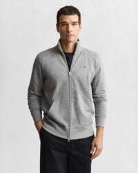 felpa con zip shield - grigio melange