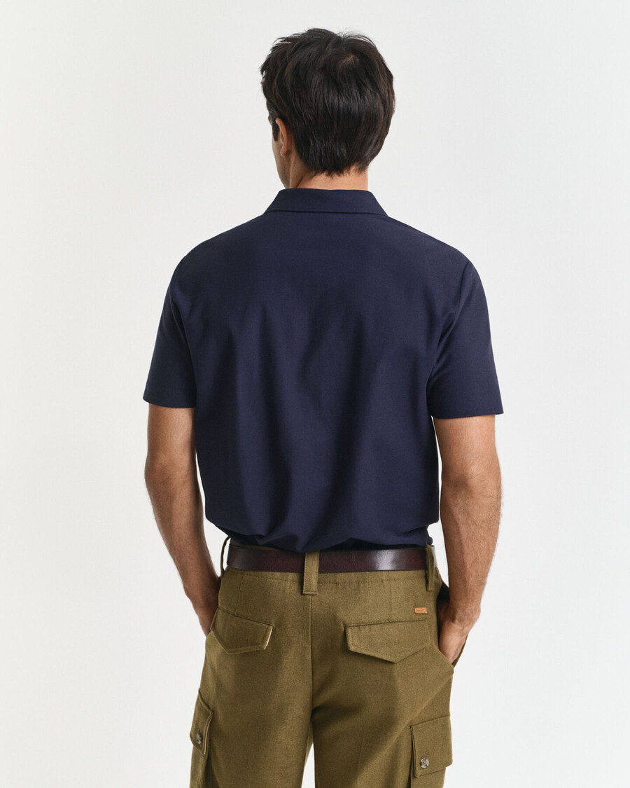 polo in twill testurizzato - blu sera