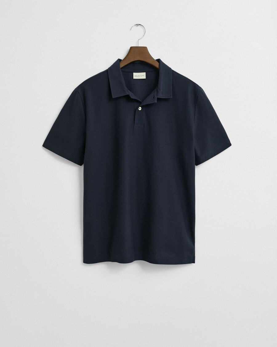 polo in twill testurizzato - blu sera
