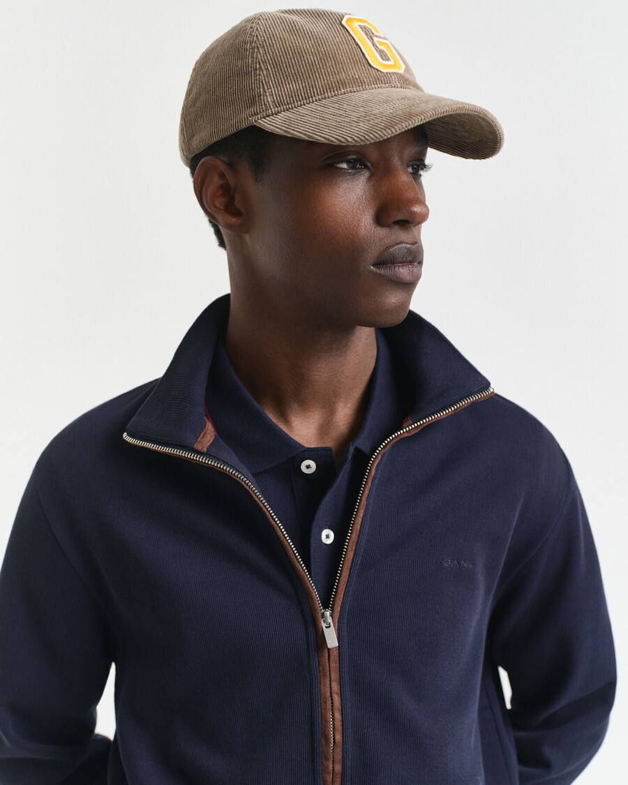 cardigan con zip a coste sacker - blu sera
