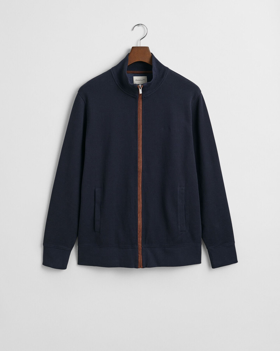 cardigan con zip a coste sacker - blu sera