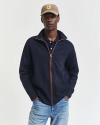 cardigan con zip a coste sacker - blu sera
