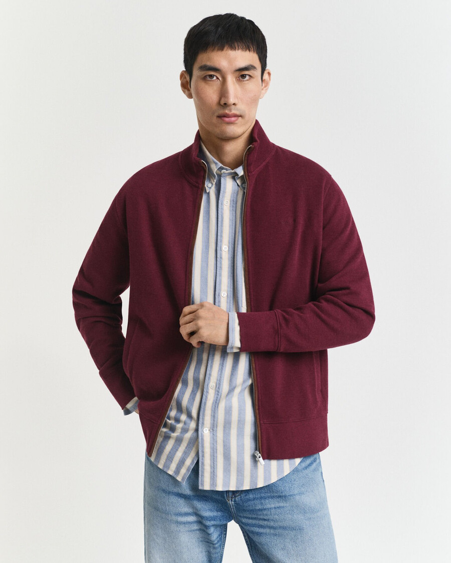 cardigan con zip a coste sacker - vino invernale