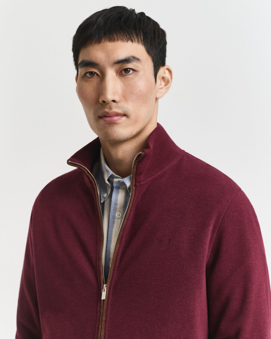 cardigan con zip a coste sacker - vino invernale