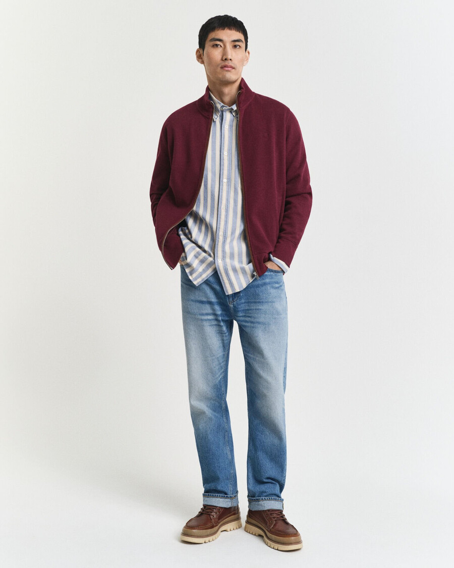 cardigan con zip a coste sacker - vino invernale