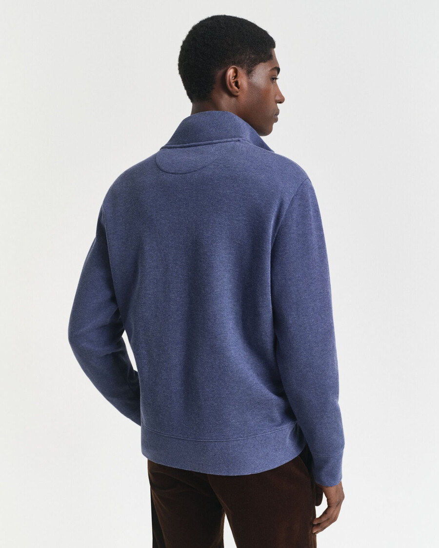cardigan con zip a coste sacker - dk jeansblue melange