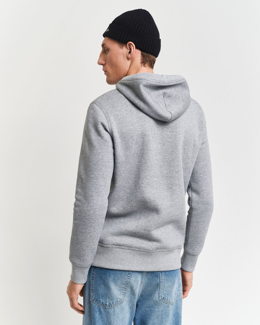 felpa con cappuccio archive shield - grigio melange