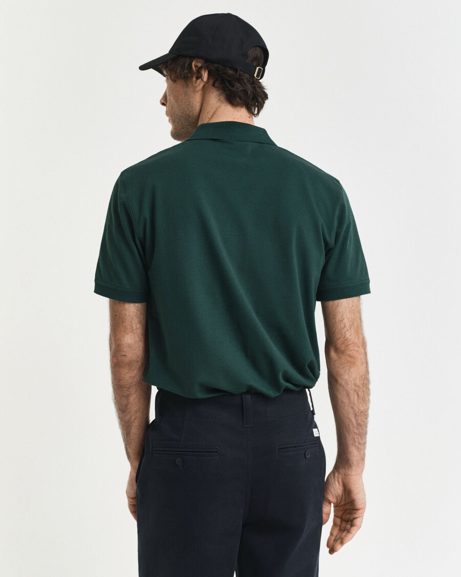 polo in piqué a contrasto - verde tartan